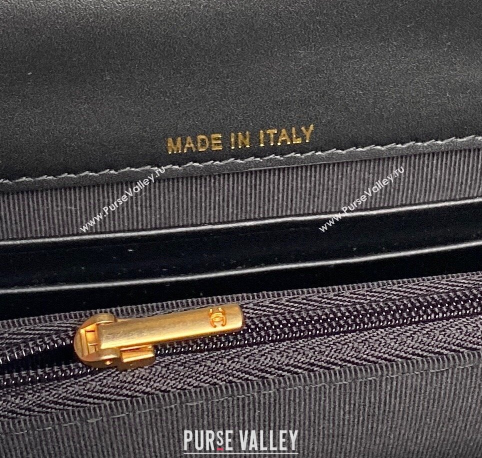 Chanel Grained Shiny Calfskin Clutch with chain and Top Handle Black 2025 AP4798 (yezi-251011073)