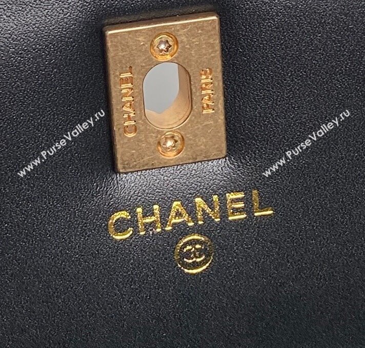 Chanel Grained Shiny Calfskin Clutch with chain and Top Handle Black 2025 AP4798 (yezi-251011073)