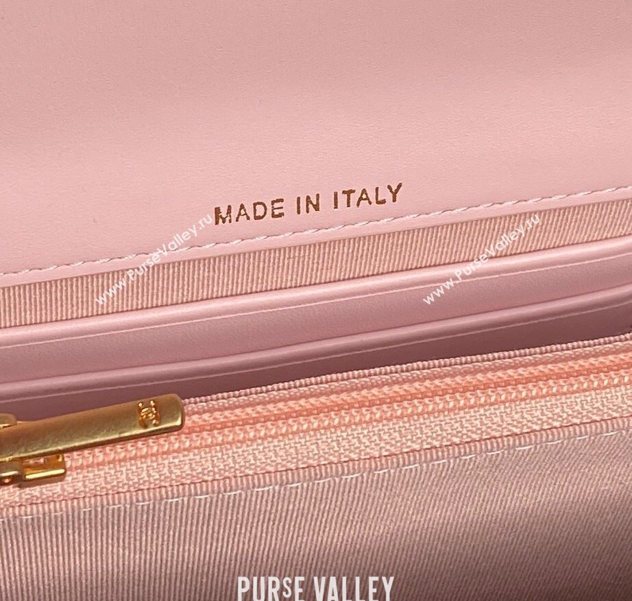 Chanel Grained Shiny Calfskin Clutch with chain and Top Handle Light Pink 2025 AP4798 (yezi-251011074)