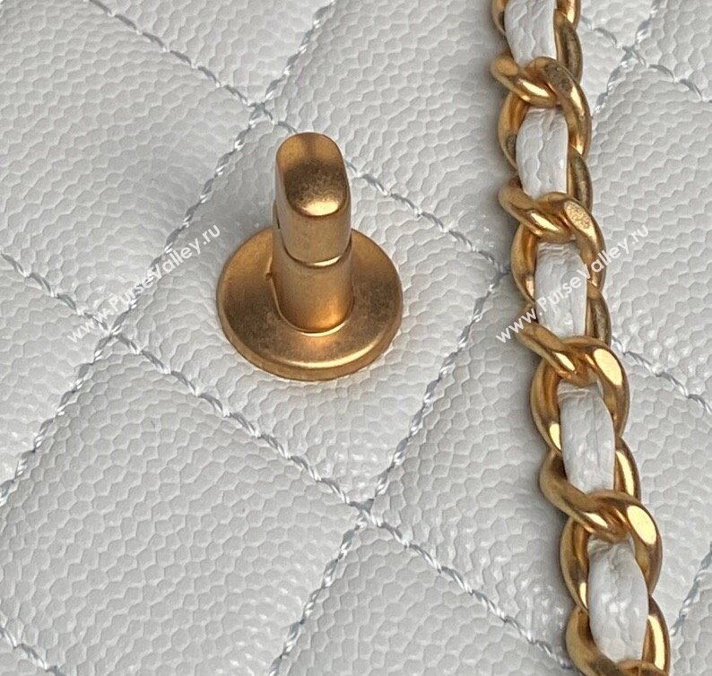 Chanel Grained Shiny Calfskin Clutch with chain and Top Handle Light Blue 2025 AP4798 (yezi-251011075)