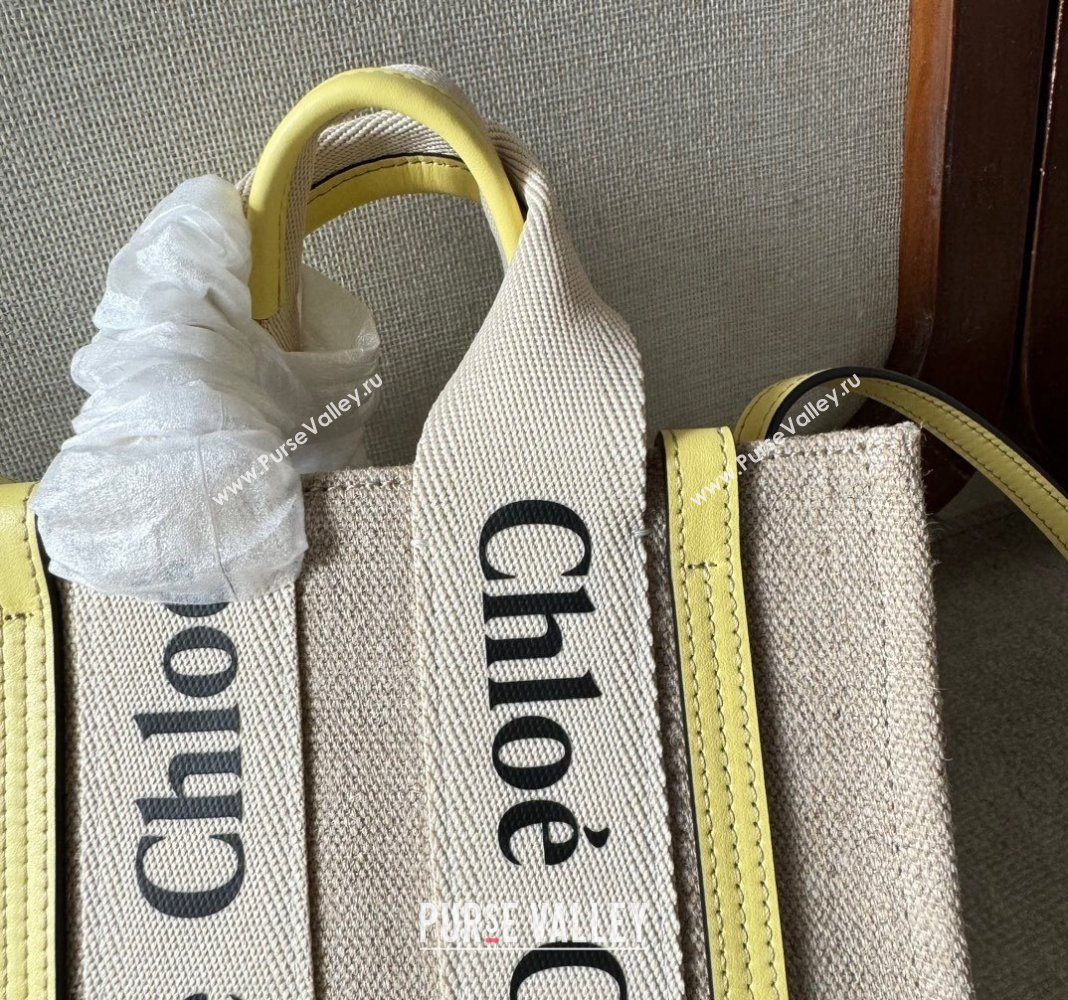 Chloe Woody Canvas Mini Tote Bag with Strap Yellow 2024 6060 (YY-240713025)