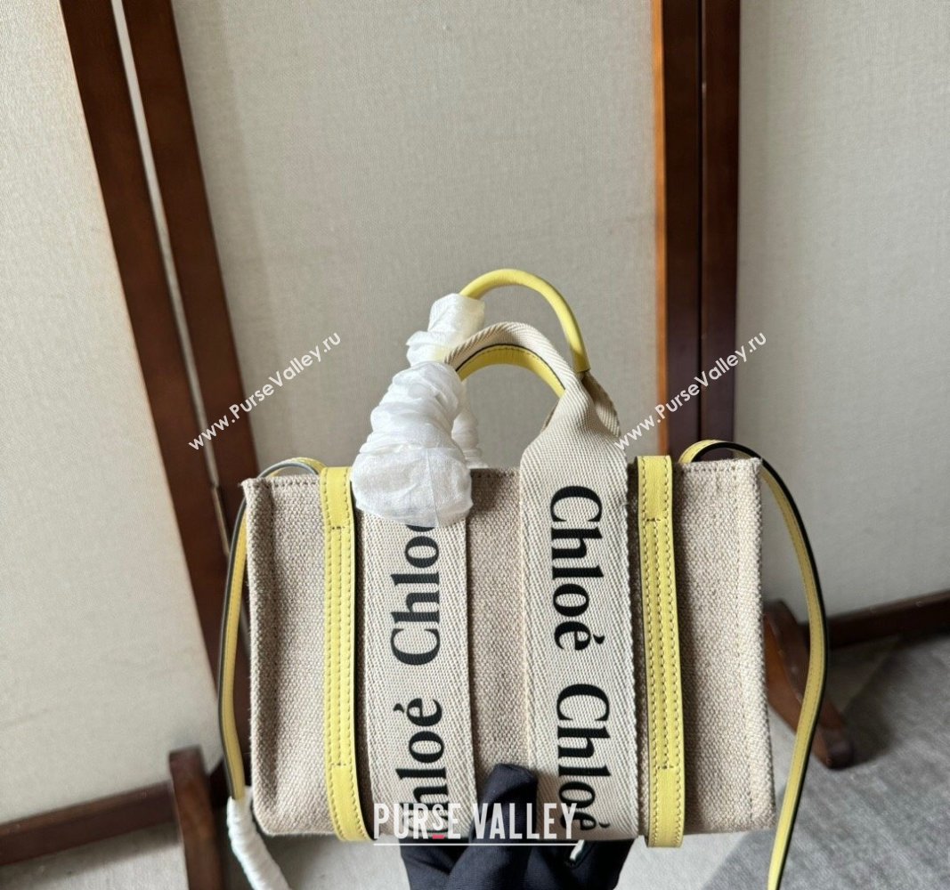 Chloe Woody Canvas Mini Tote Bag with Strap Yellow 2024 6060 (YY-240713025)