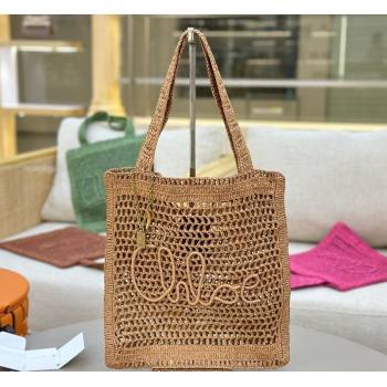 Chloe Summer Banana tote bag in raffia straw Beige 2025 1665 (YY-250520035)