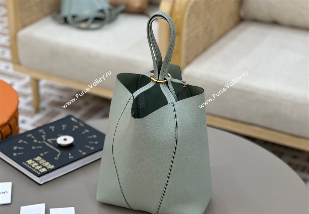 Chloe Medium Spin Tote Bag in Grained Leather Green 2025 1120 (DLA-251120053)