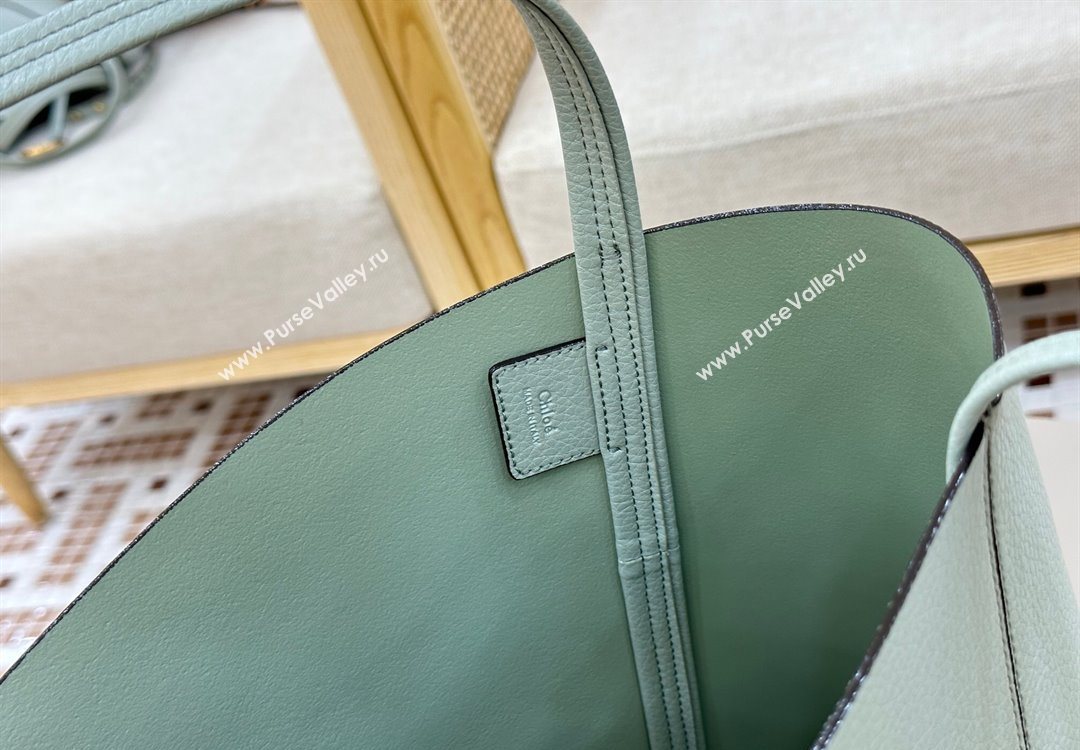 Chloe Medium Spin Tote Bag in Grained Leather Green 2025 1120 (DLA-251120053)
