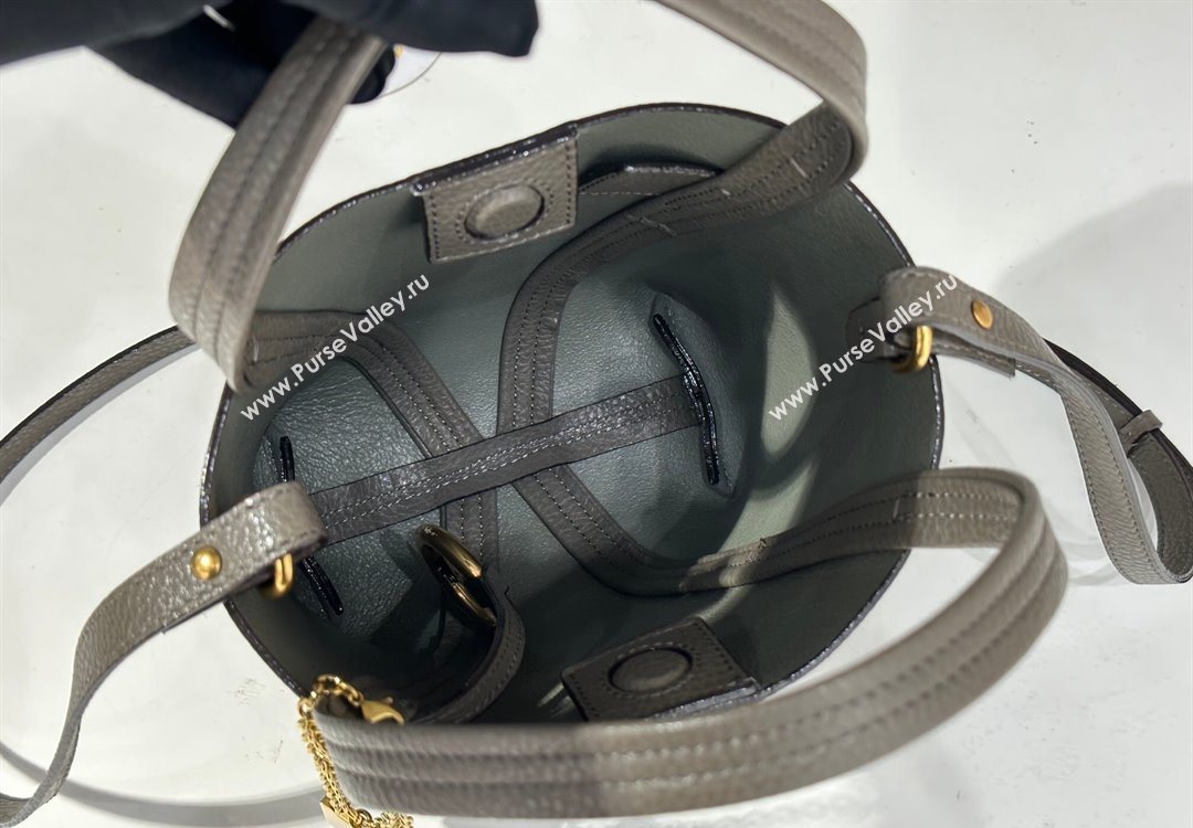 Chloe Small Spin Tote Bag in Grained Leather Grey 2025 1120 (DLA-251120055)