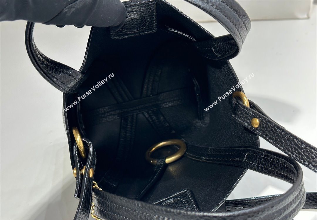 Chloe Small Spin Tote Bag in Grained Leather Black 2025 1120 (DLA-251120057)