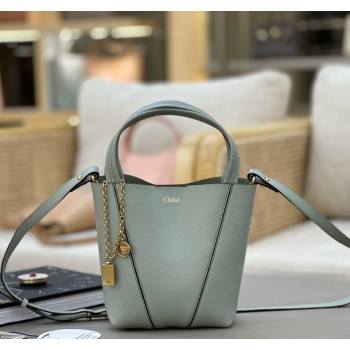 Chloe Small Spin Tote Bag in Grained Leather Green 2025 1120 (DLA-251120060)
