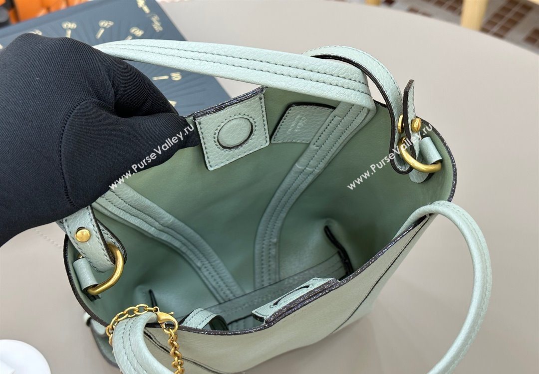 Chloe Small Spin Tote Bag in Grained Leather Green 2025 1120 (DLA-251120060)