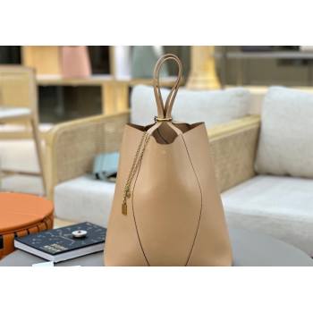 Chloe Large Spin Tote Bag in Grained Leather Beige 2025 1120 (DLA-251120046)