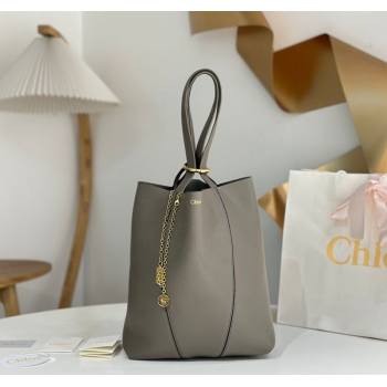 Chloe Medium Spin Tote Bag in Grained Leather Grey 2025 1120 (DLA-251120048)
