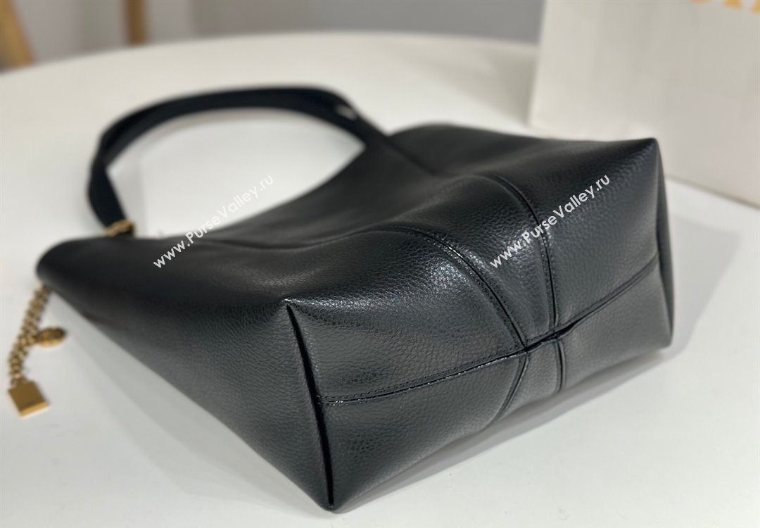 Chloe Medium Spin Tote Bag in Grained Leather Black 2025 1120 (DLA-251120050)