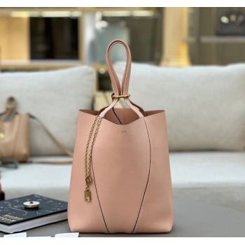 Chloe Medium Spin Tote Bag in Grained Leather Light Pink 2025 1120 (DLA-251120051)