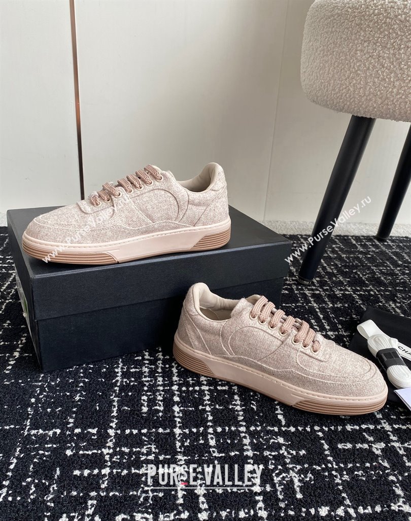 Chanel Wool Cloth Sneakers G46011 Pale Pink 2024 (SS-241017069)