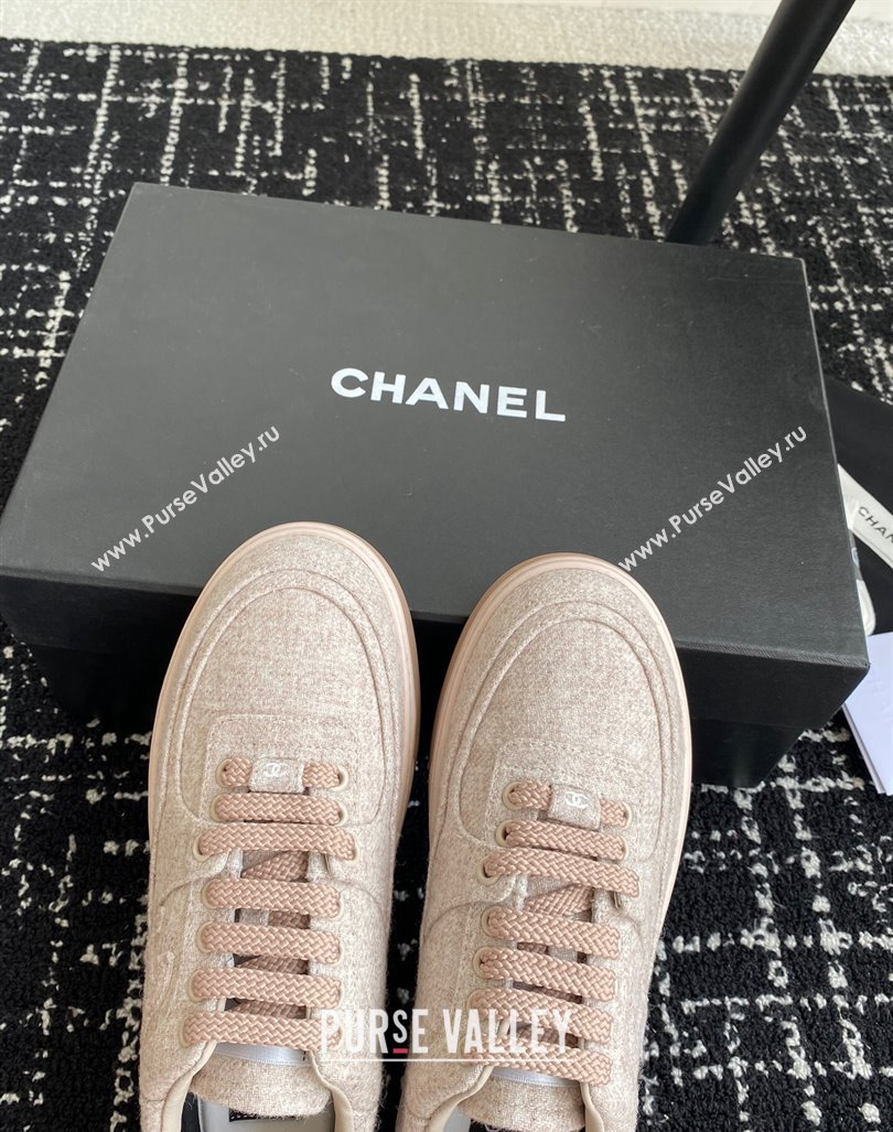 Chanel Wool Cloth Sneakers G46011 Pale Pink 2024 (SS-241017069)