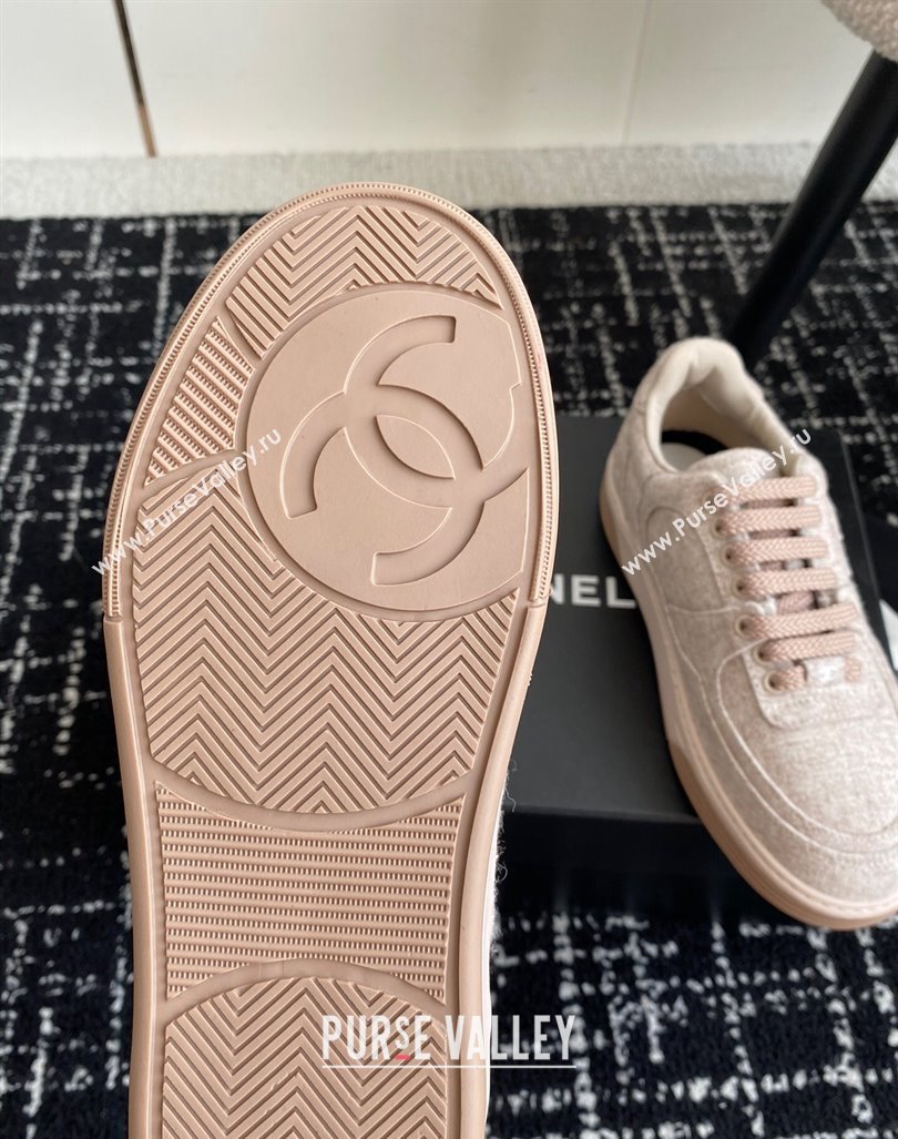 Chanel Wool Cloth Sneakers G46011 Pale Pink 2024 (SS-241017069)