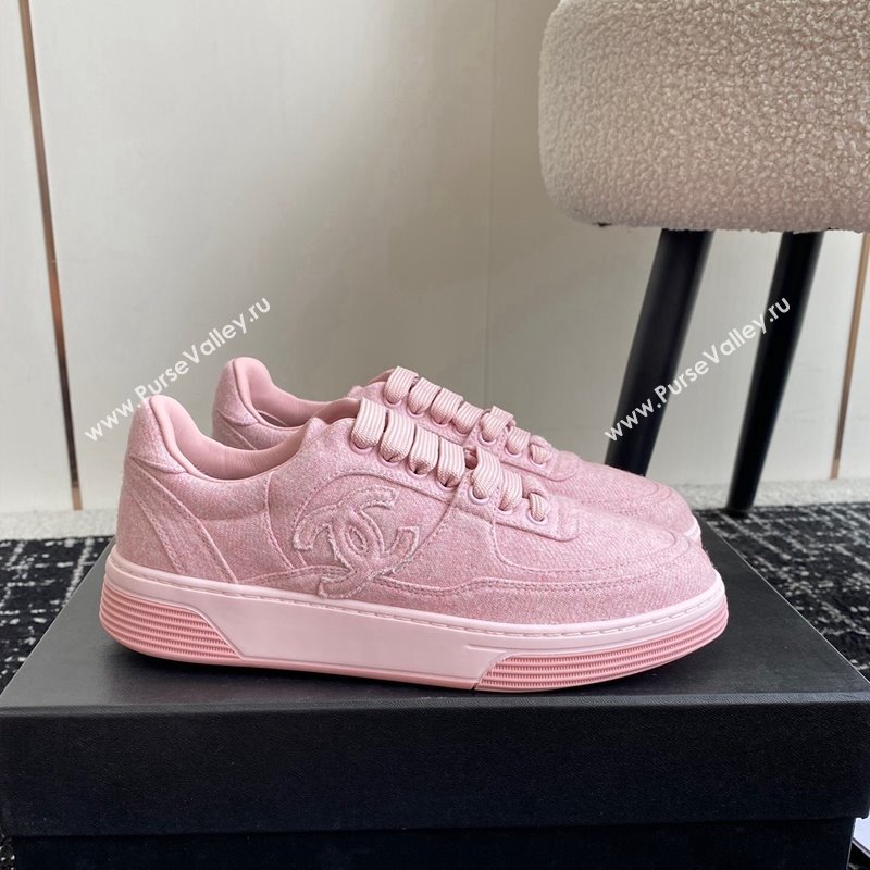 Chanel Wool Cloth Sneakers G46011 Light Pink 2024 (SS-241017070)