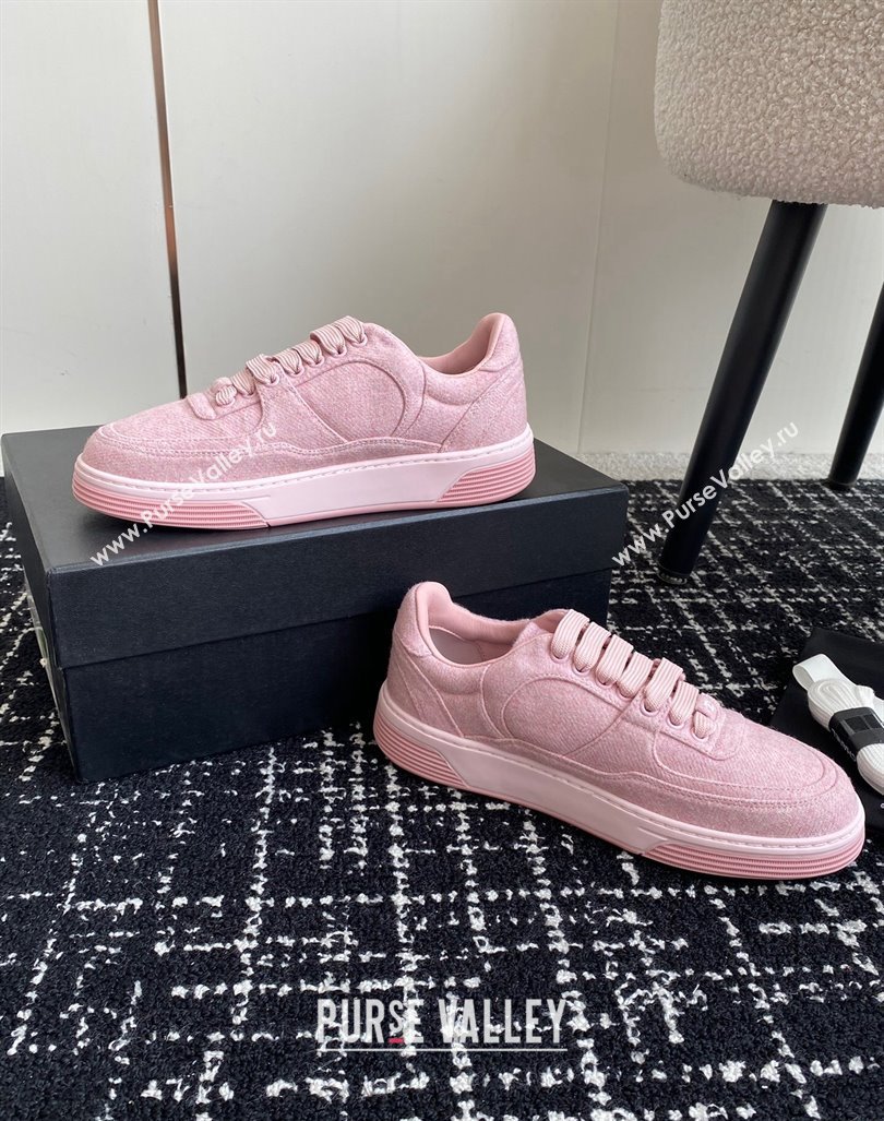 Chanel Wool Cloth Sneakers G46011 Light Pink 2024 (SS-241017070)