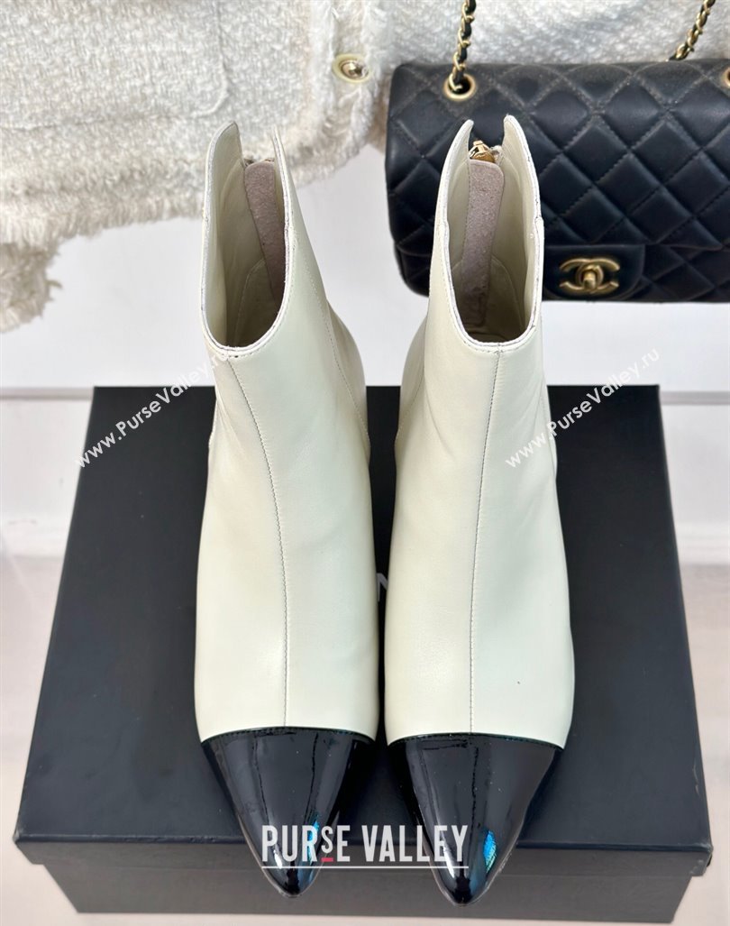 Chanel Lambskin Ankle Boots with Bloom White 2024 CH101619 (MD-241016070)