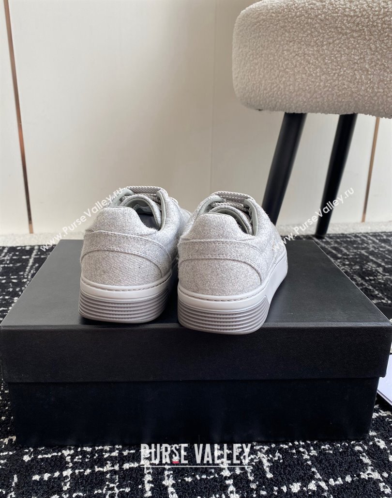 Chanel Wool Cloth Sneakers G46011 Light Grey 2024 (SS-241017071)