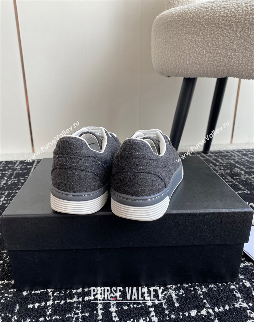 Chanel Striped Wool Sneakers G46011 Dark Grey 2024 (SS-241017072)