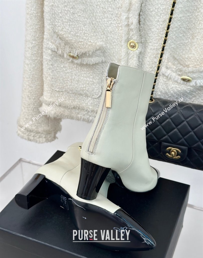 Chanel Lambskin Ankle Boots with Bloom White 2024 CH101619 (MD-241016070)