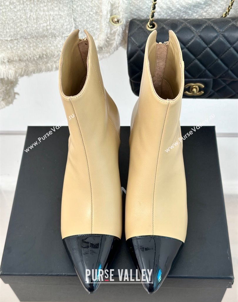 Chanel Lambskin Ankle Boots with Bloom Beige 2024 CH101619 (MD-241016071)