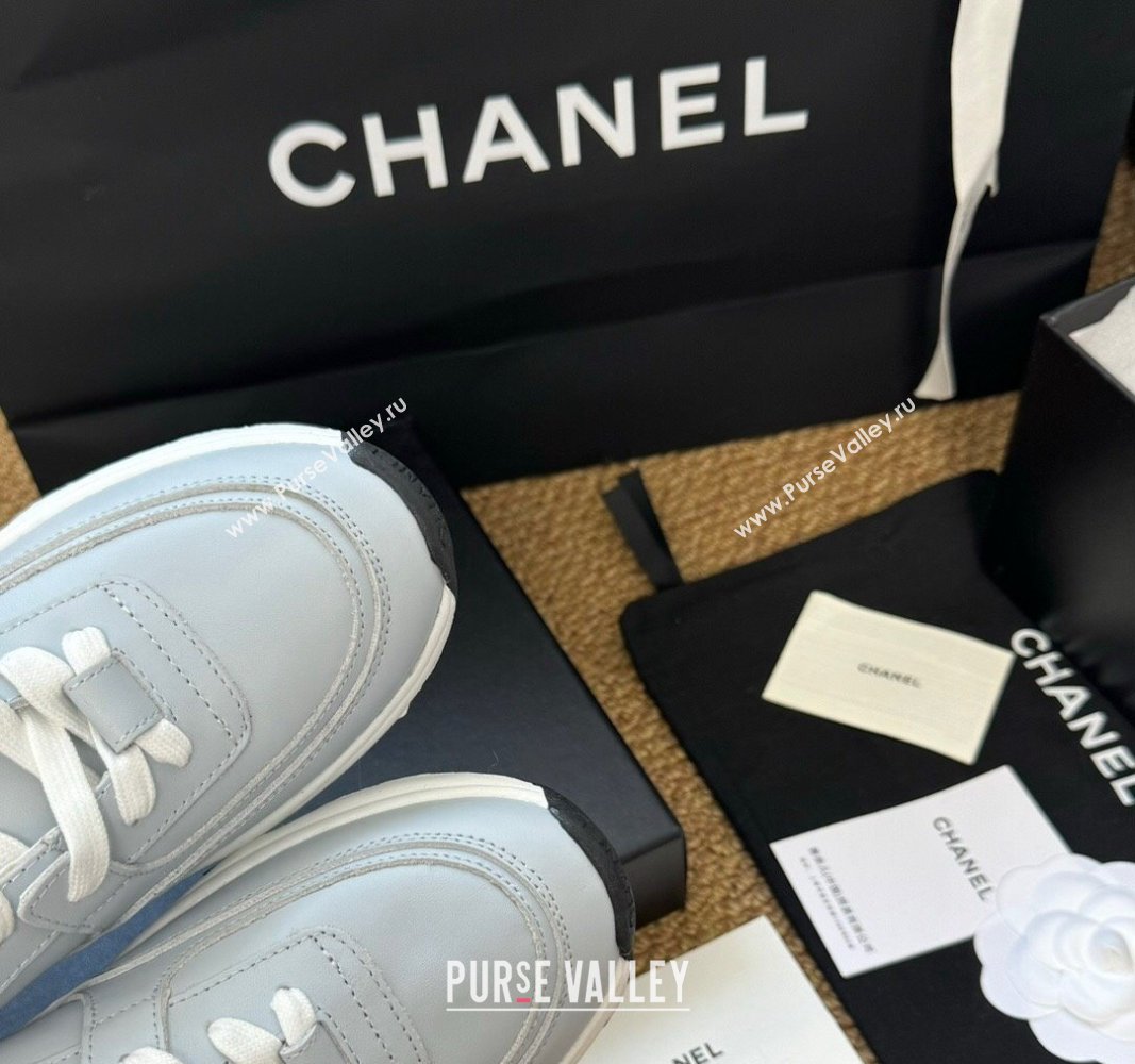 Chanel Calfskin Sneakers Pale Blue 2024 G46086 (KL-241017074)