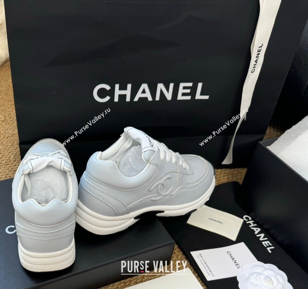 Chanel Calfskin Sneakers Pale Blue 2024 G46086 (KL-241017074)