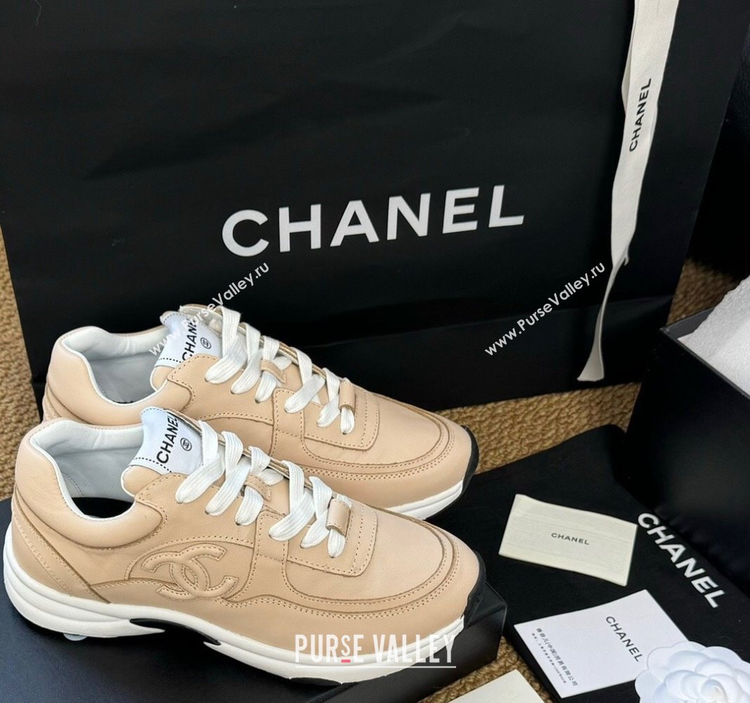 Chanel Calfskin Sneakers Beige 2024 G46086 (KL-241017075)