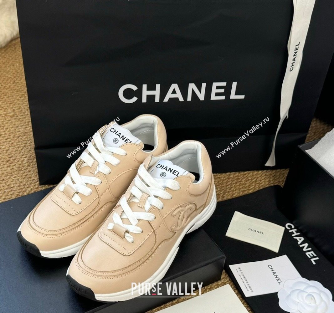 Chanel Calfskin Sneakers Beige 2024 G46086 (KL-241017075)