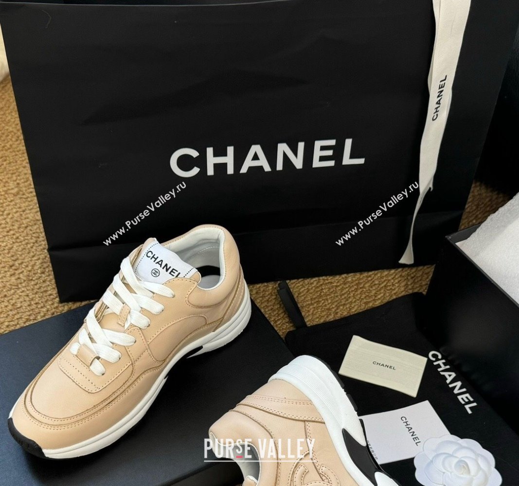 Chanel Calfskin Sneakers Beige 2024 G46086 (KL-241017075)