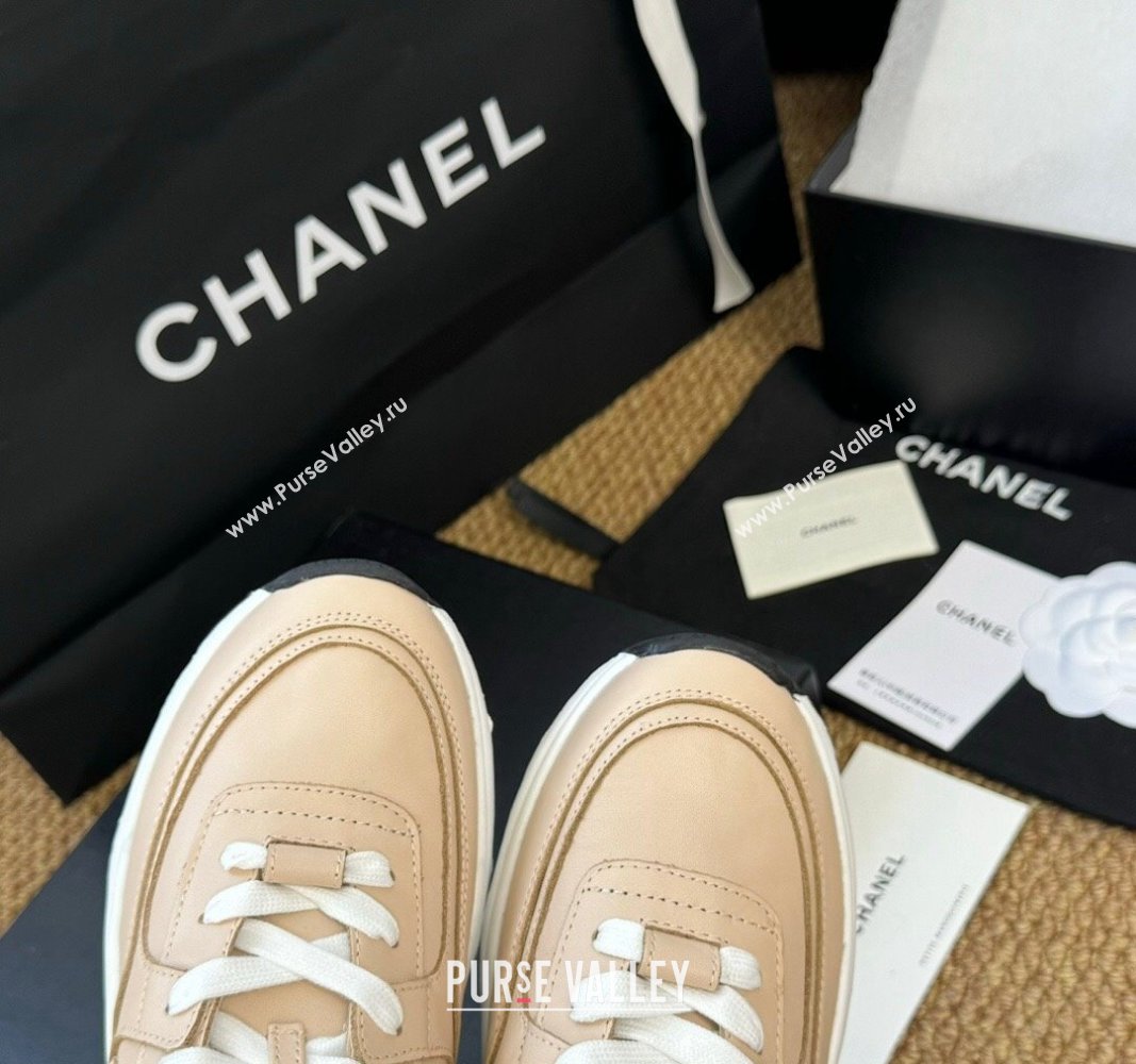 Chanel Calfskin Sneakers Beige 2024 G46086 (KL-241017075)