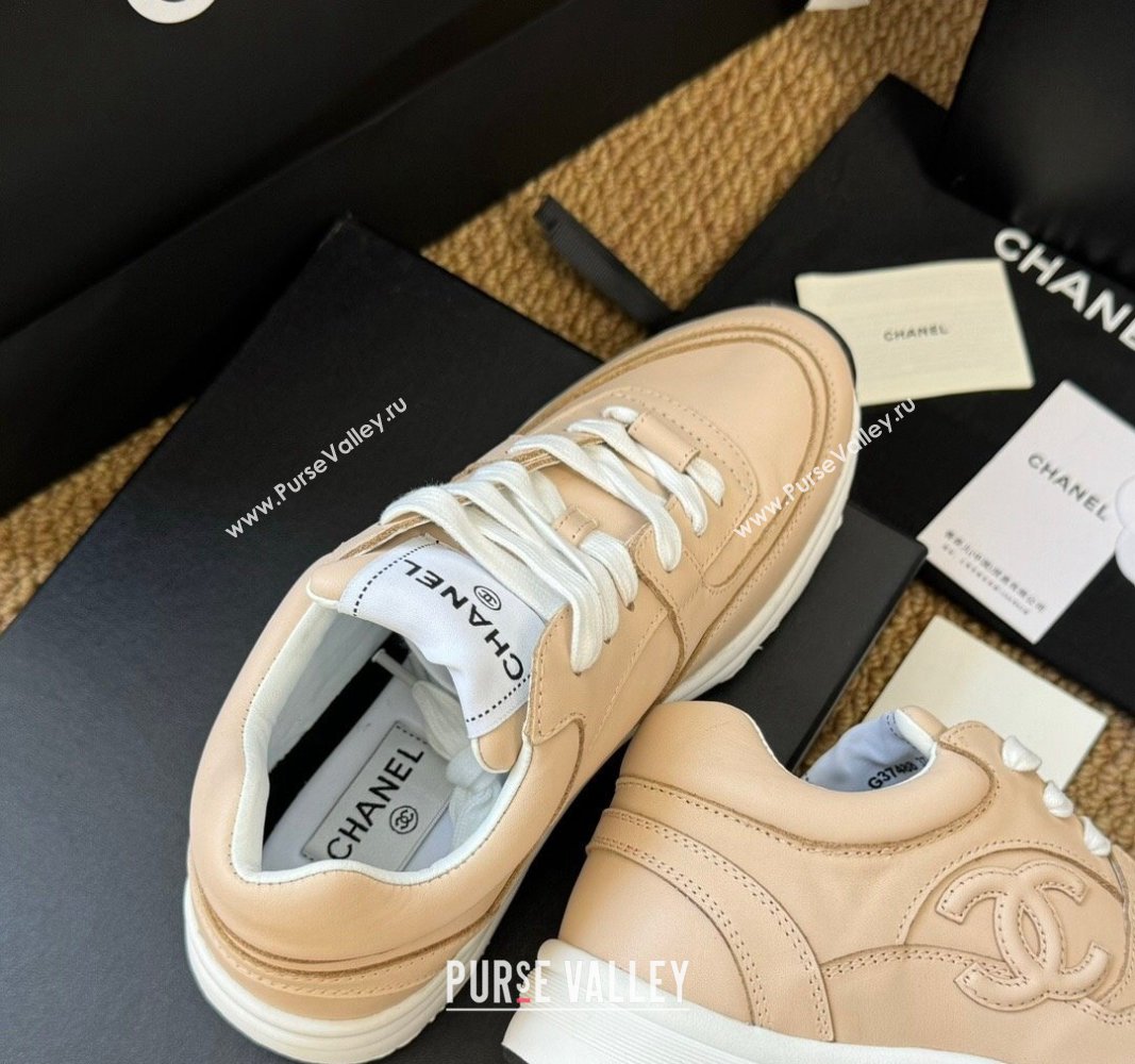 Chanel Calfskin Sneakers Beige 2024 G46086 (KL-241017075)