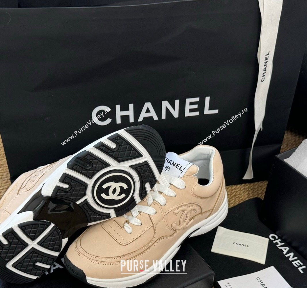 Chanel Calfskin Sneakers Beige 2024 G46086 (KL-241017075)