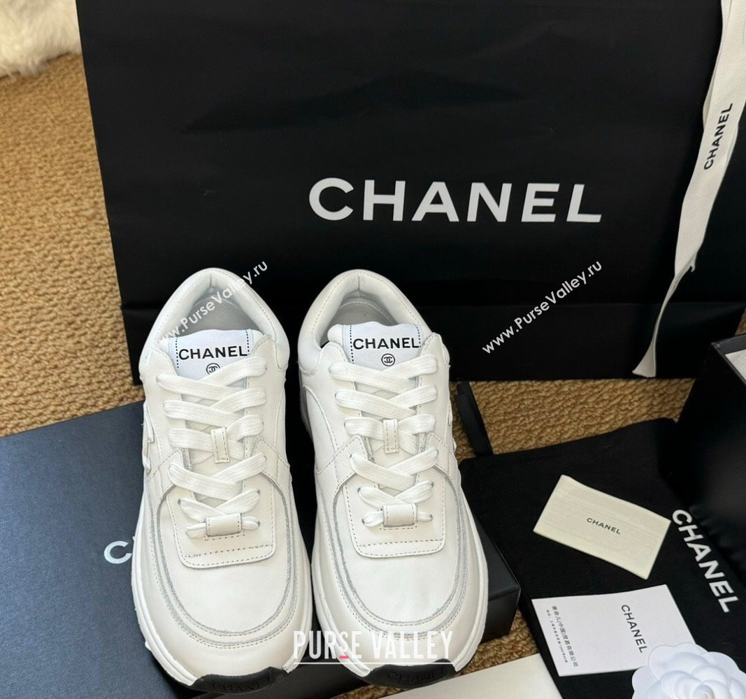 Chanel Calfskin Sneakers White 2024 G46086 (KL-241017076)