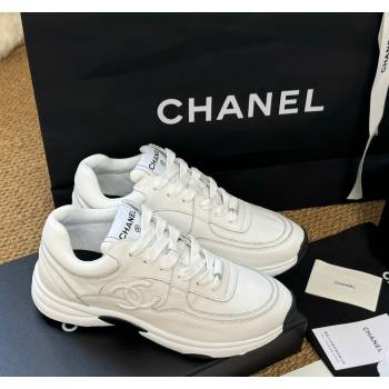 Chanel Calfskin Sneakers White 2024 G46086 (KL-241017076)