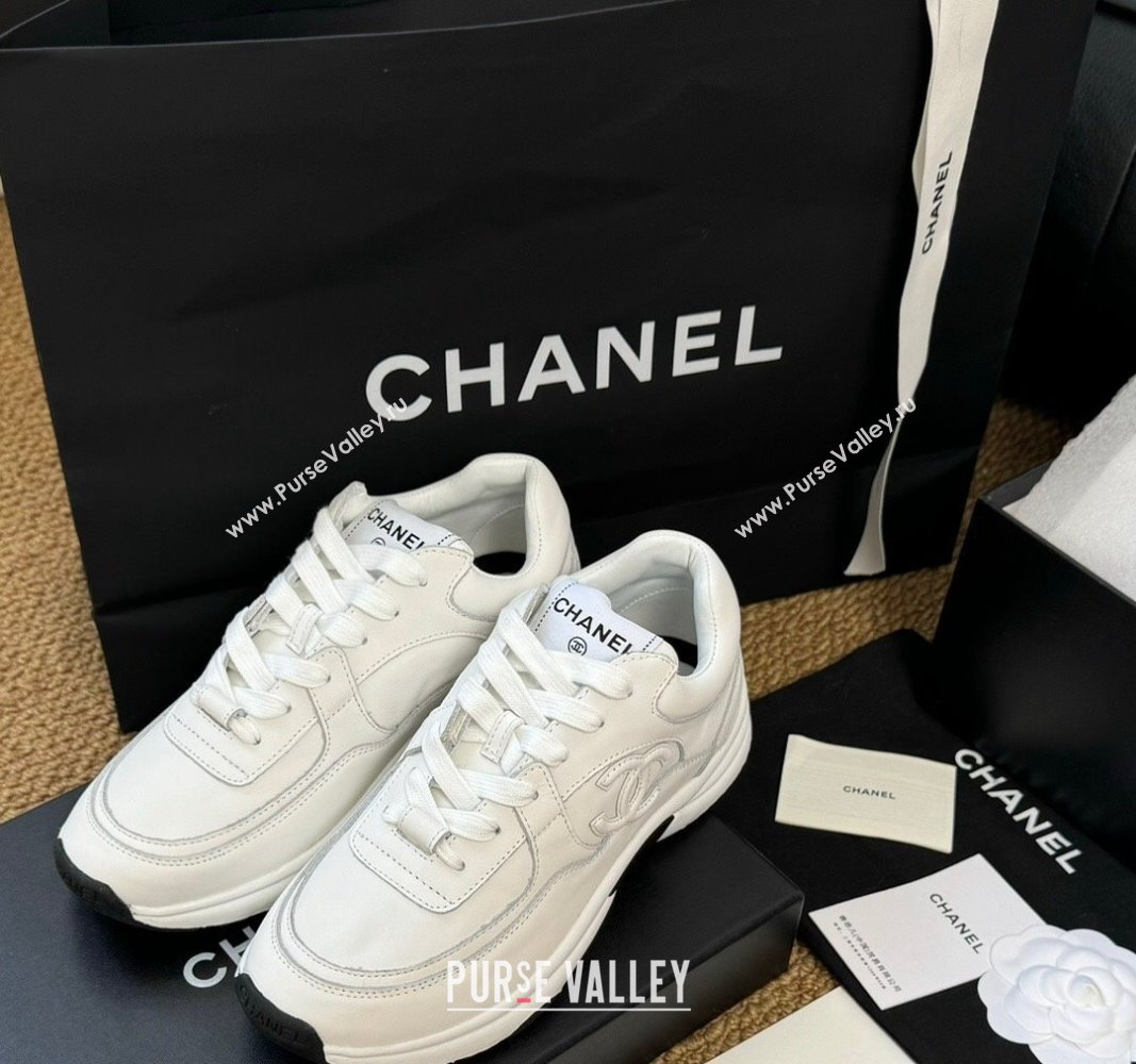 Chanel Calfskin Sneakers White 2024 G46086 (KL-241017076)