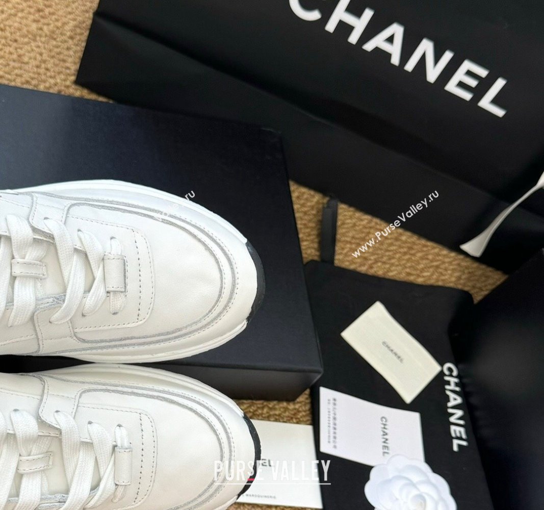 Chanel Calfskin Sneakers White 2024 G46086 (KL-241017076)