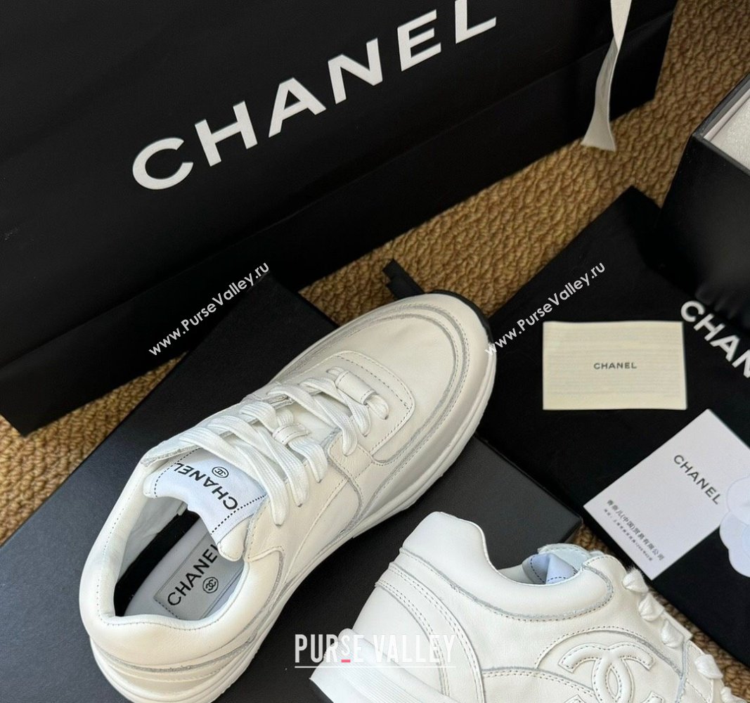 Chanel Calfskin Sneakers White 2024 G46086 (KL-241017076)