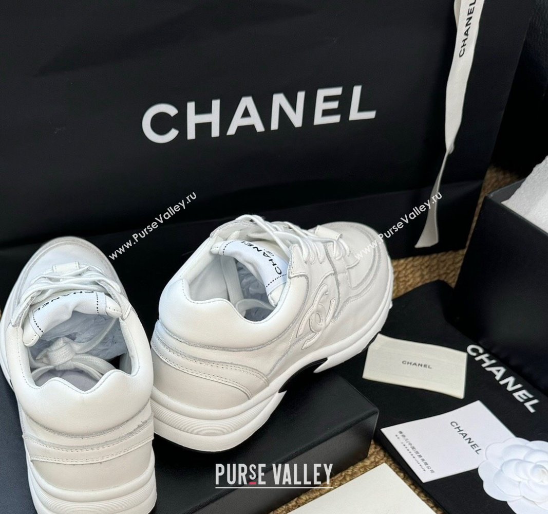 Chanel Calfskin Sneakers White 2024 G46086 (KL-241017076)