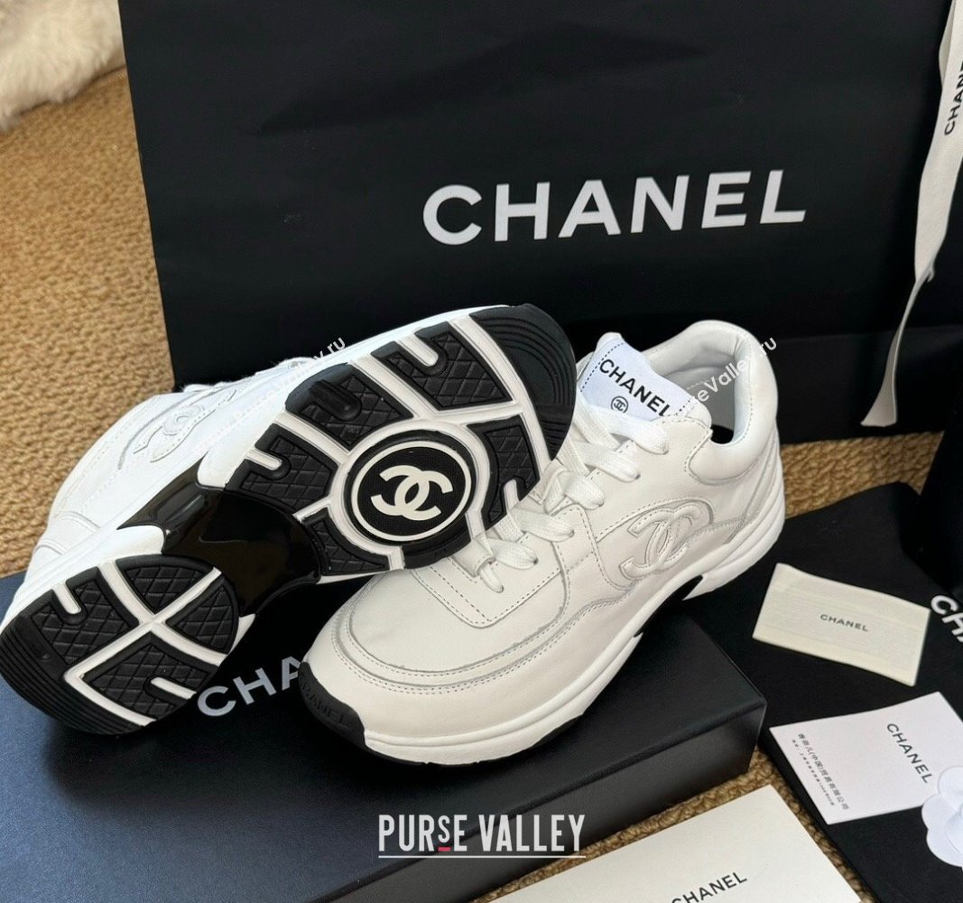 Chanel Calfskin Sneakers White 2024 G46086 (KL-241017076)