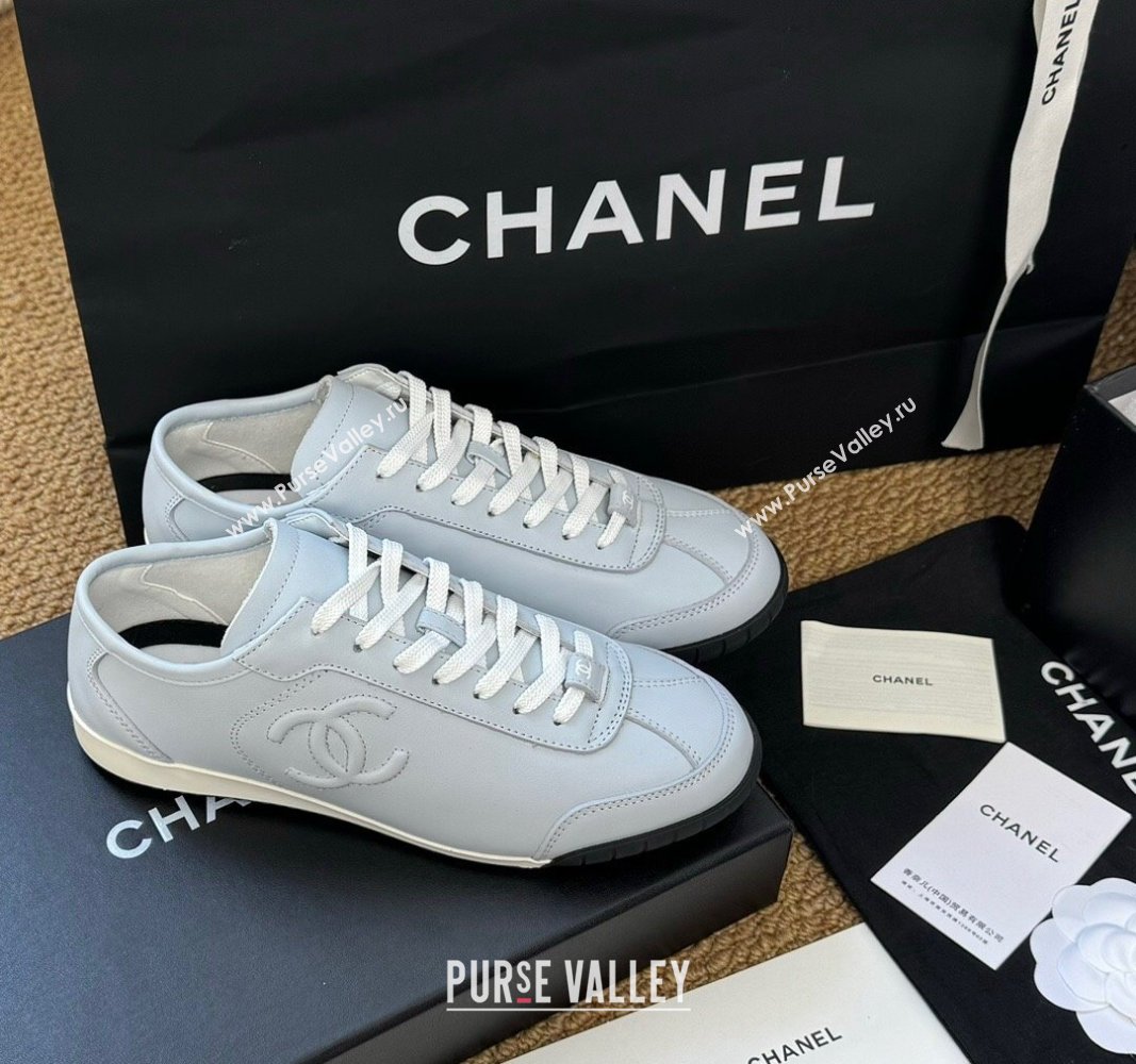 Chanel Calfskin Sneakers Pale Blue 2024 G45996 (KL-241017078)