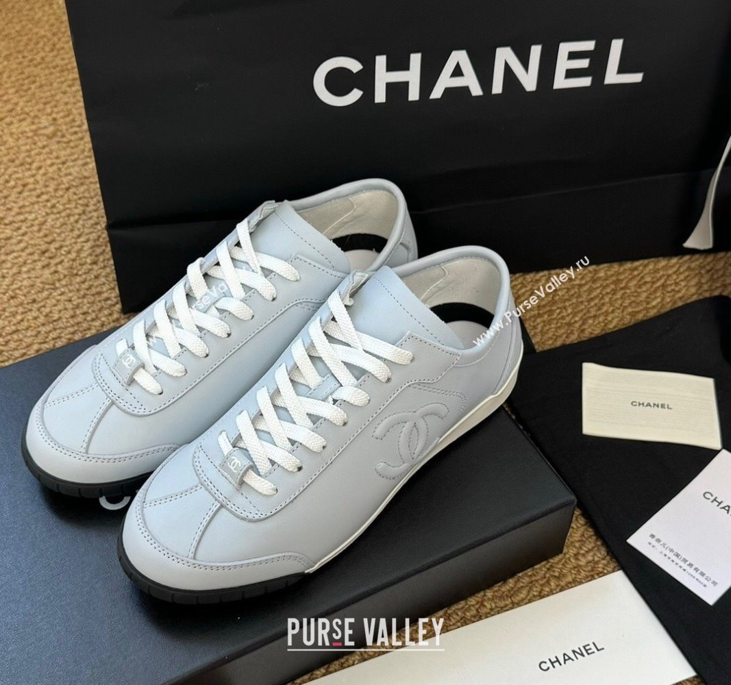 Chanel Calfskin Sneakers Pale Blue 2024 G45996 (KL-241017078)