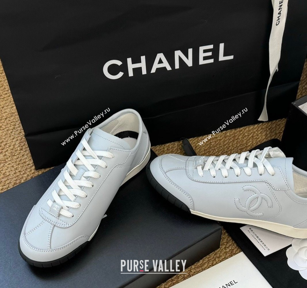 Chanel Calfskin Sneakers Pale Blue 2024 G45996 (KL-241017078)