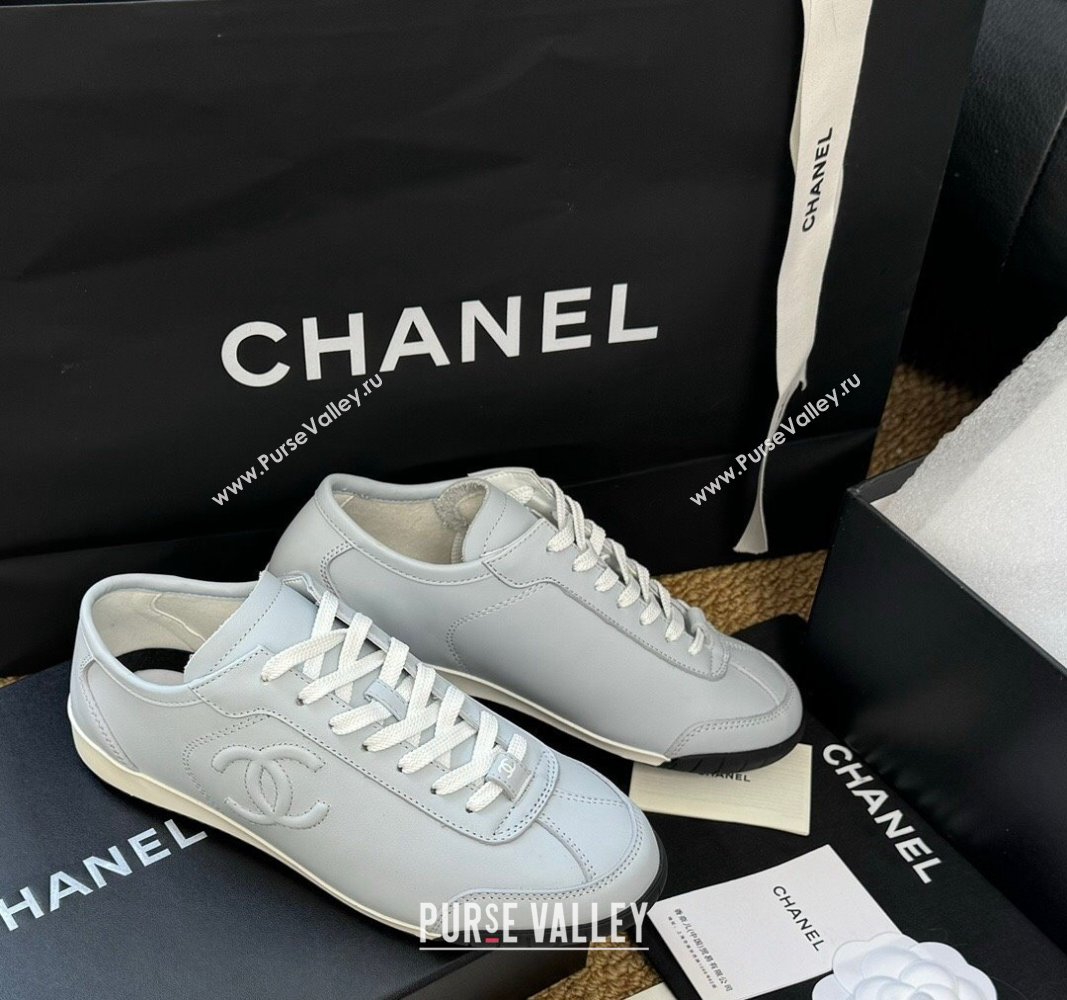 Chanel Calfskin Sneakers Pale Blue 2024 G45996 (KL-241017078)