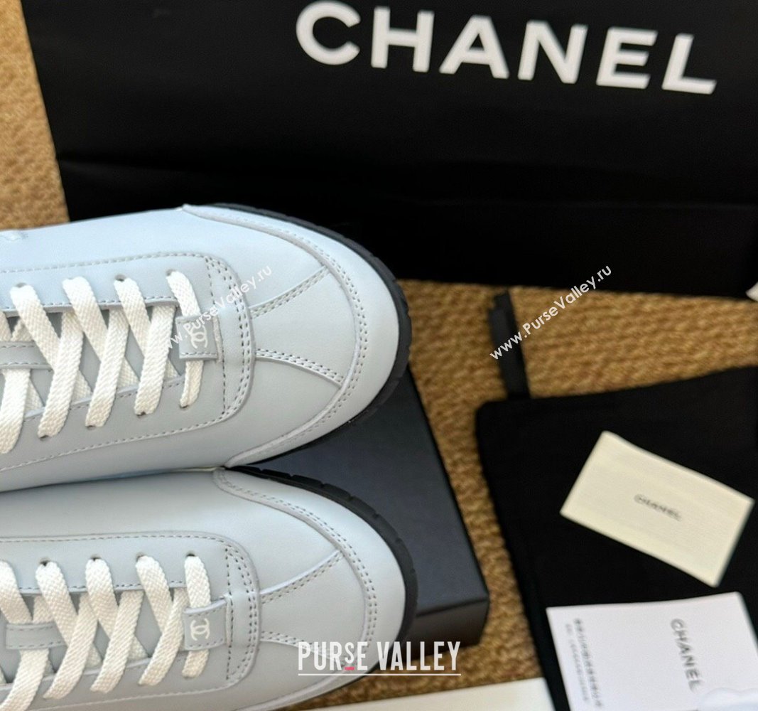 Chanel Calfskin Sneakers Pale Blue 2024 G45996 (KL-241017078)