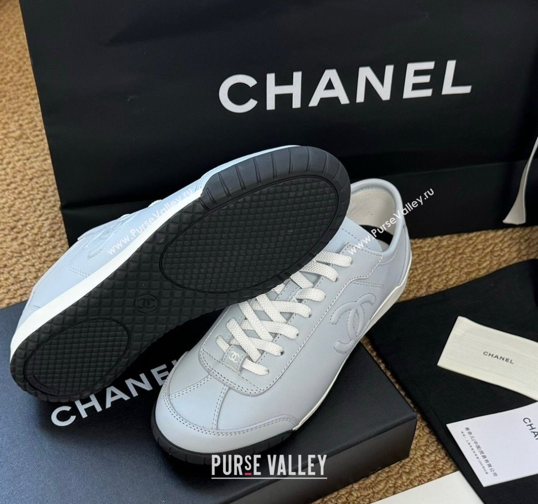 Chanel Calfskin Sneakers Pale Blue 2024 G45996 (KL-241017078)