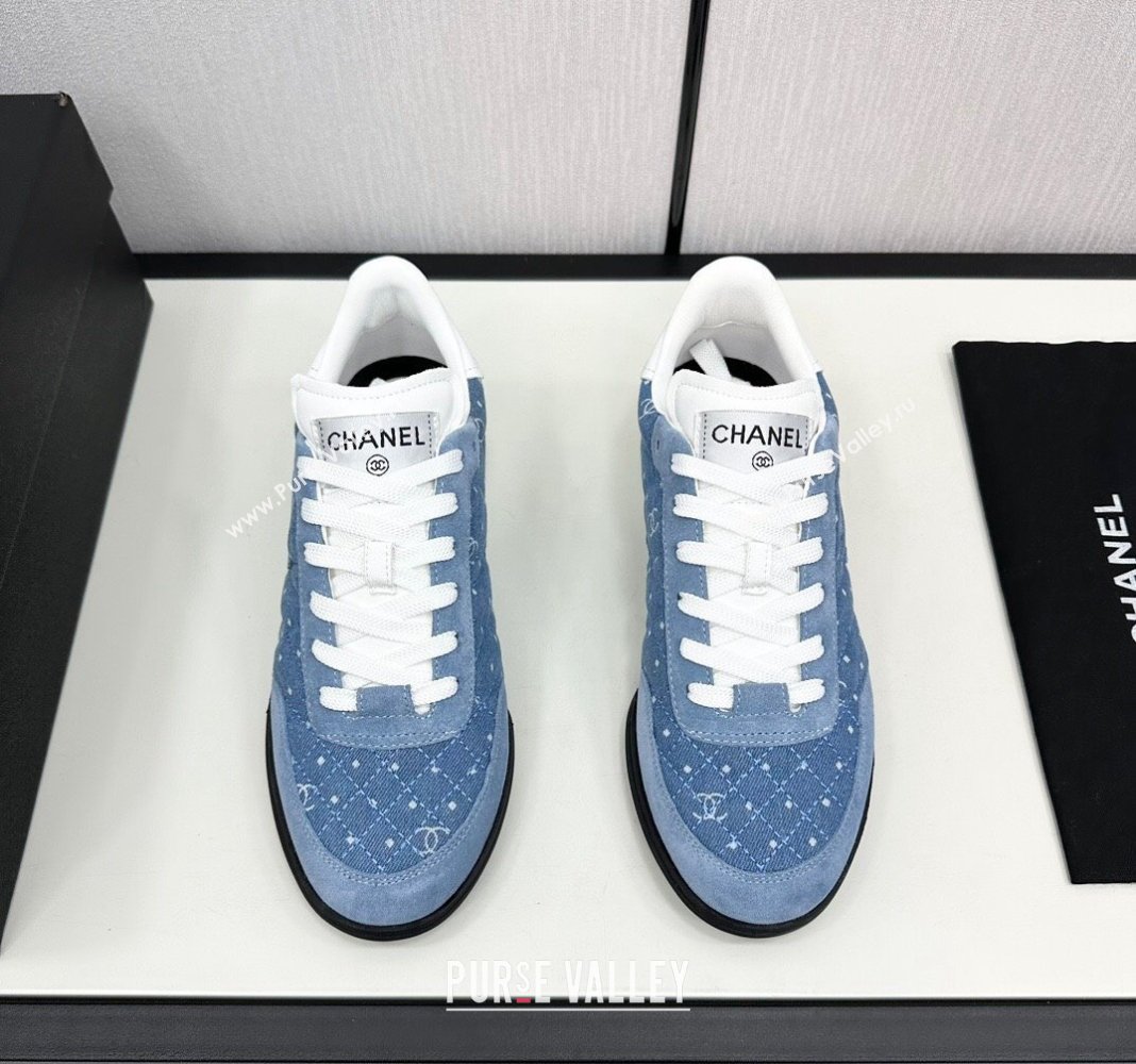 Chanel Dotted Denim Suede Sneakers Blue 2024 CH101715 (KL-241017083)