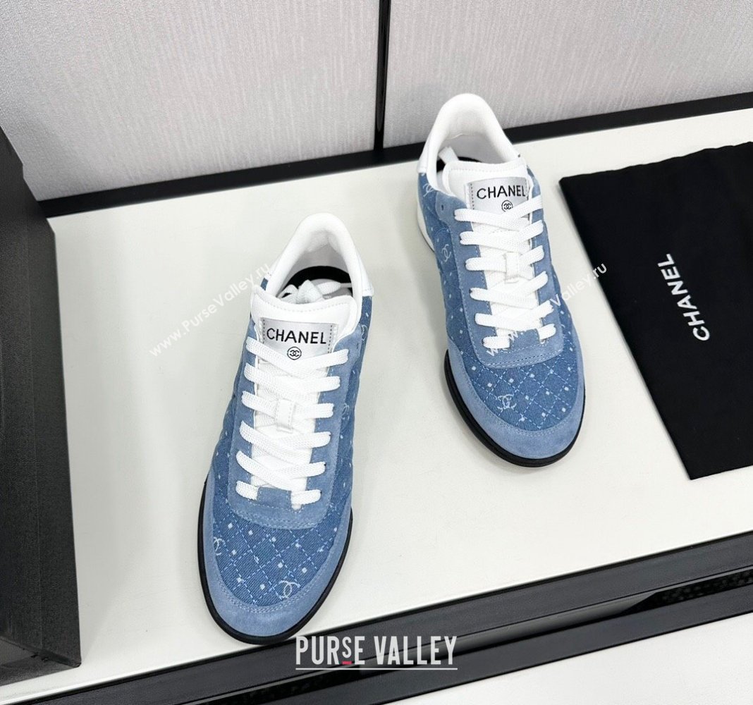 Chanel Dotted Denim Suede Sneakers Blue 2024 CH101715 (KL-241017083)